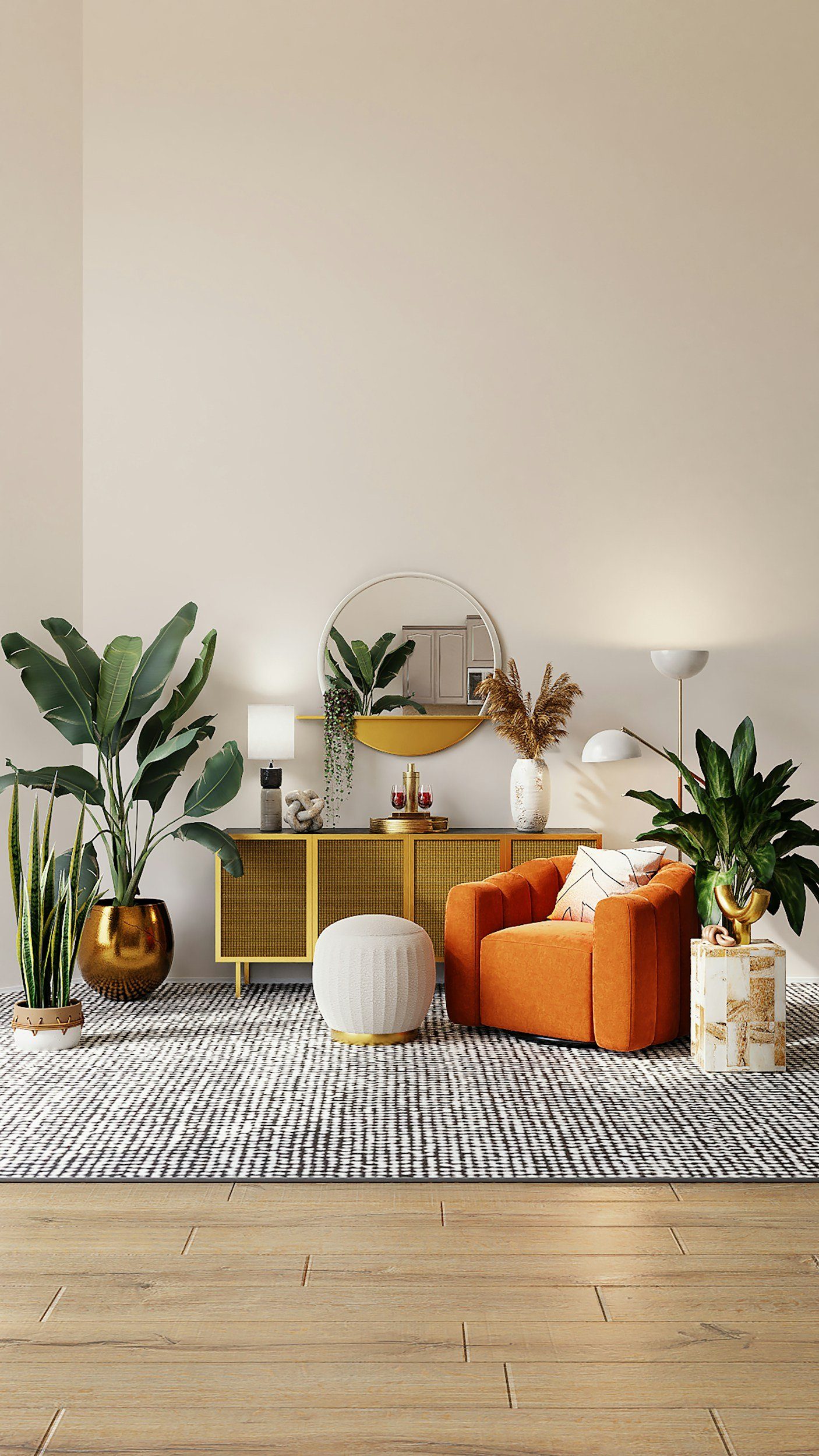 Ambiente interior amoblado según asesoría de decoración